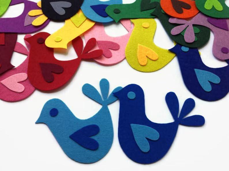 Haoser Beautiful Felt Bird Applique for Sewing & Craft Projects